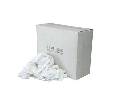 Specipack Poetslappen WTR -  witte tricot met gekleurd randje - 10 kg (50st)