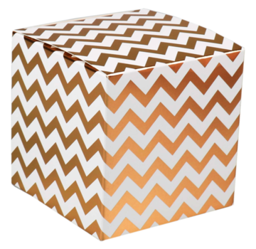 Specipack Boîte cadeau - Chevron - 8x8x8cm - blanc/or - 25 pièces