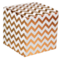 Boîte cadeau - Chevron - 8x8x8cm - blanc/or - 25 pièces