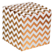 Specipack Geschenkdoos - Chevron - 10x10x10cm - wit/goud - 25 stuks