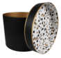 Boîte cadeau ronde - Confetti - Carton - 22cm - Ø30cm - noir/doré
