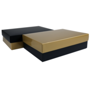 Specipack Boîte cadeau - carton -30x21x8cm - noir/doré - 10 pièces