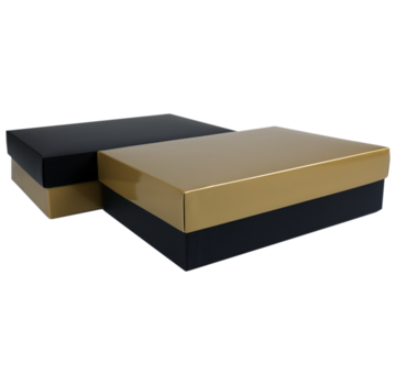 Specipack Boîte cadeau - carton -30x21x8cm - noir/doré - 10 pièces
