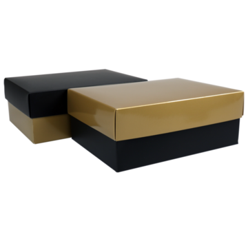 Specipack Boîte cadeau - carton -15x21x8cm - noir/doré - 10 pièces