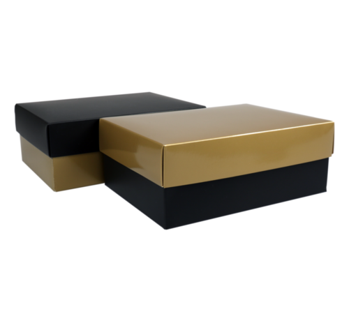 Specipack Boîte cadeau - carton -15x21x8cm - noir/doré - 10 pièces