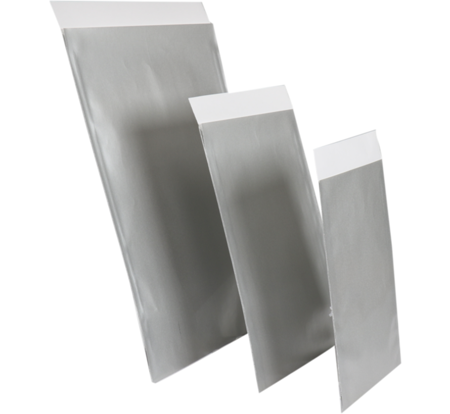 Fourniturenzak - papier - 7x13cm - zilver- 1000 stuks