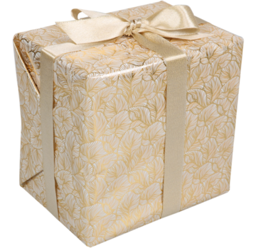 Specipack Cadeaupapier - 30cmx200m - Leafs - wit/goud