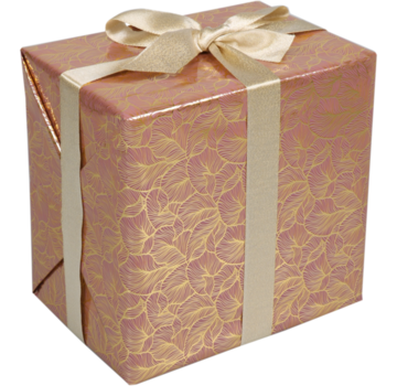 Specipack Cadeaupapier - 30cmx200m - Leafs - roze/goud