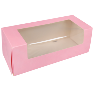 Specipack Boîte à fenêtre latérale - carton - 25x10x9cm - rose - 100 pièces