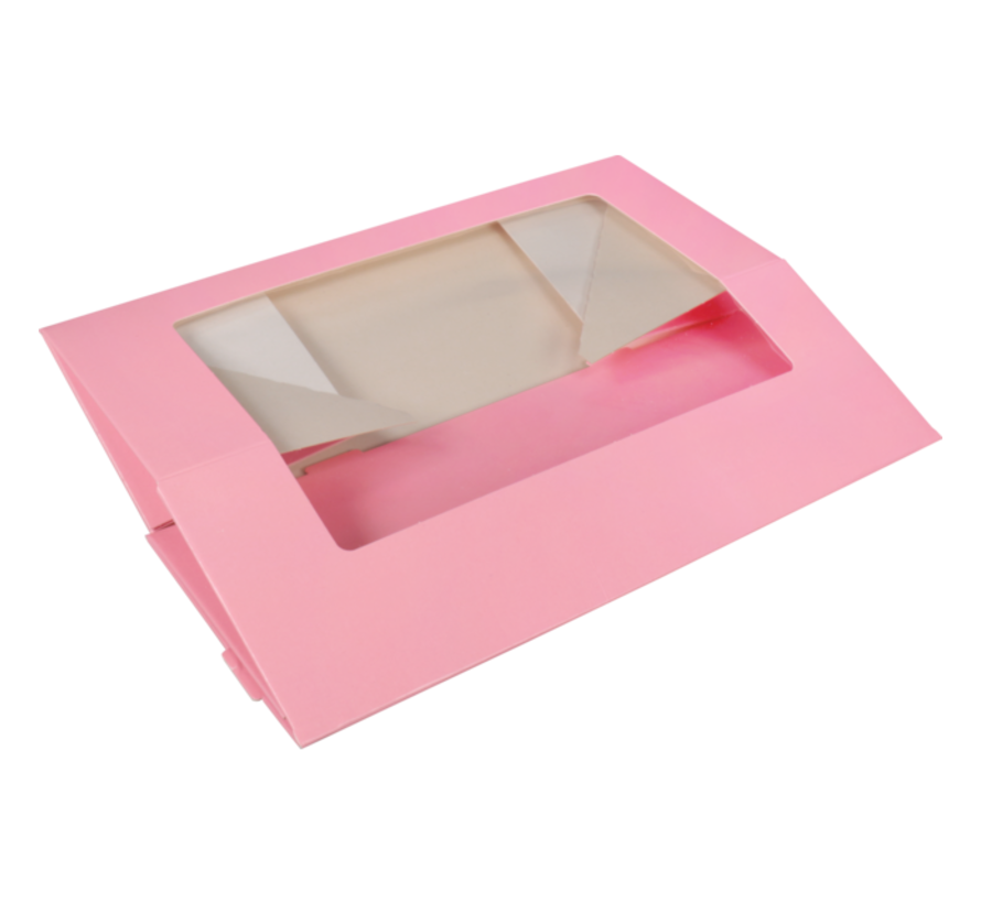 Zijvensterdoos - karton - 25x10x9cm - roze - 100 stuks
