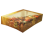 Boîte traiteur - motif fruits -33x26x7,5cm - avec fenêtre - 50 pièces
