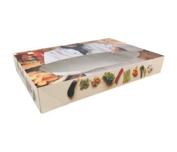 Specipack Boîte traiteur - Bon appétit - 250x358x76mm - avec fenêtre - 100 pièces