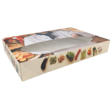 Specipack Boîte traiteur - Bon appétit - 250x358x76mm - avec fenêtre - 100 pièces