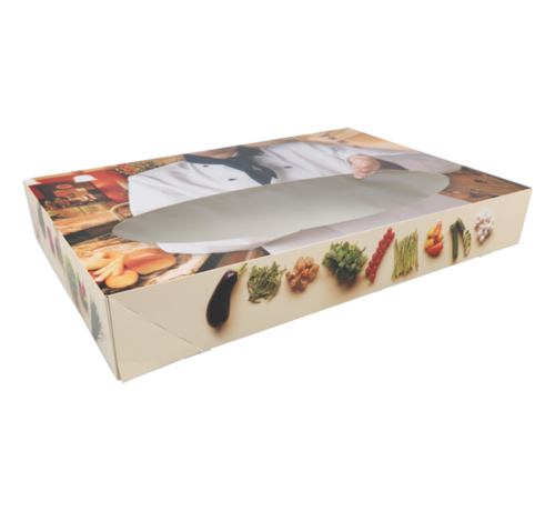 Specipack Boîte traiteur - Bon appétit - 250x358x76mm - avec fenêtre - 100 pièces