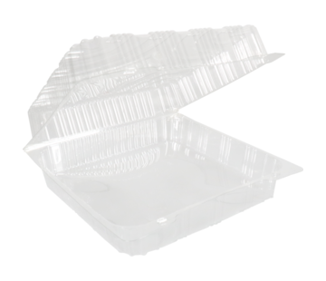 Specipack Boîte à gâteaux transparente - 205x205x80mm - avec couvercle à rabat fixe - 210 pièces