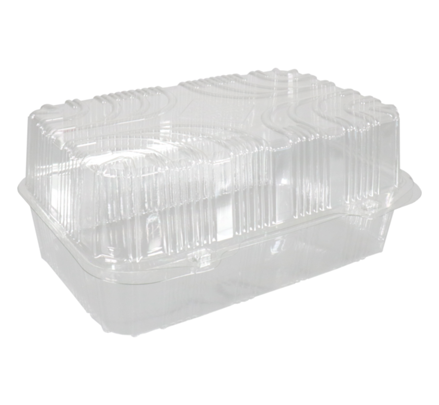 Boîte à gâteaux transparente - 210x130x100mm - avec couvercle à rabat fixe - 300 pièces