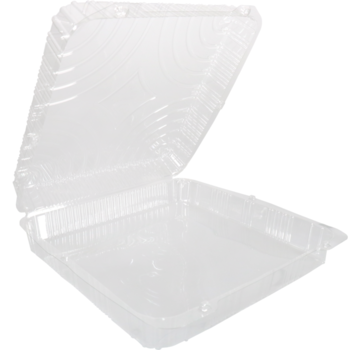 Specipack Boîte à gâteaux transparente - 275x275x80mm - avec couvercle à rabat fixe - 110 pièces