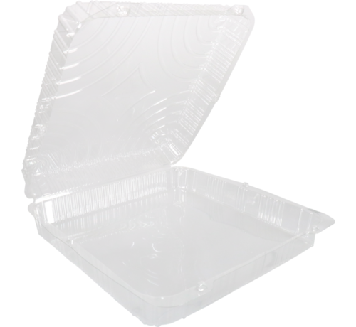 Specipack Boîte à gâteaux transparente - 275x275x80mm - avec couvercle à rabat fixe - 110 pièces