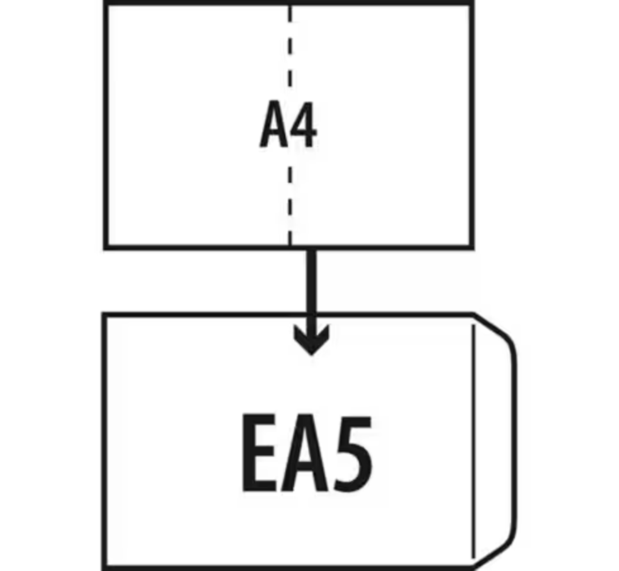 Witte envelop EA5 156 x 220 mm venster links doos 500 stuks