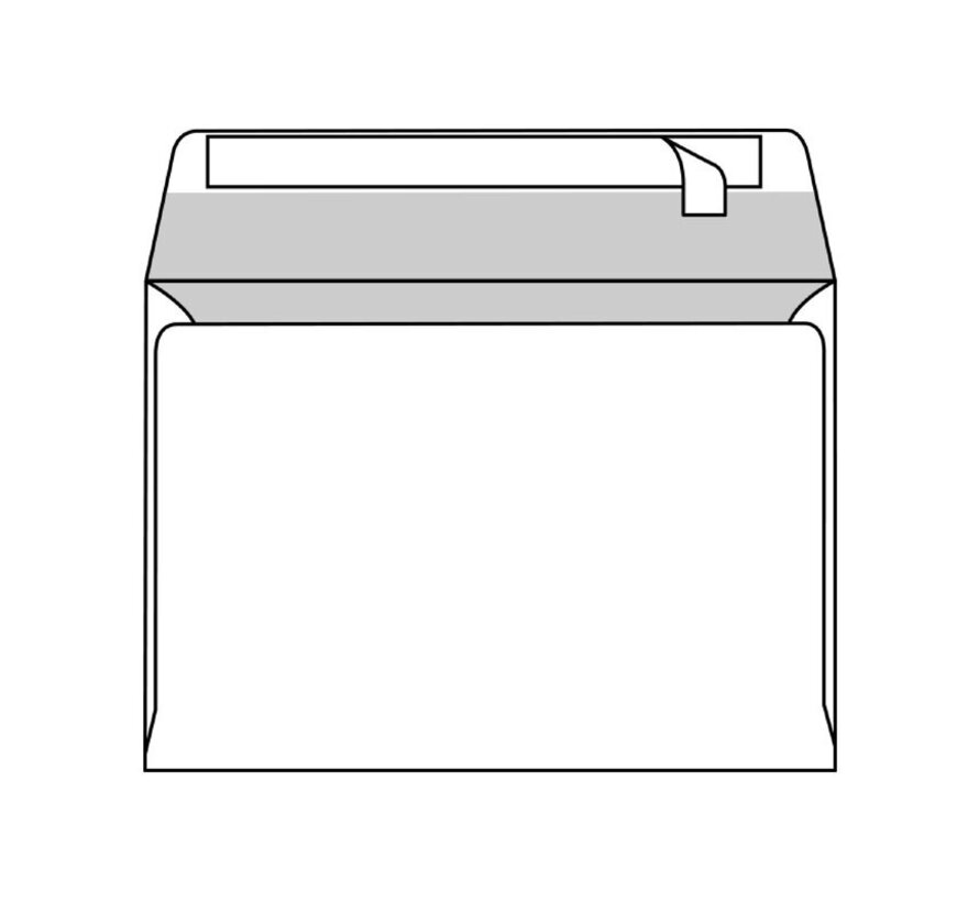 Witte envelop EA5 156 x 220 mm venster rechts doos 500 stuks