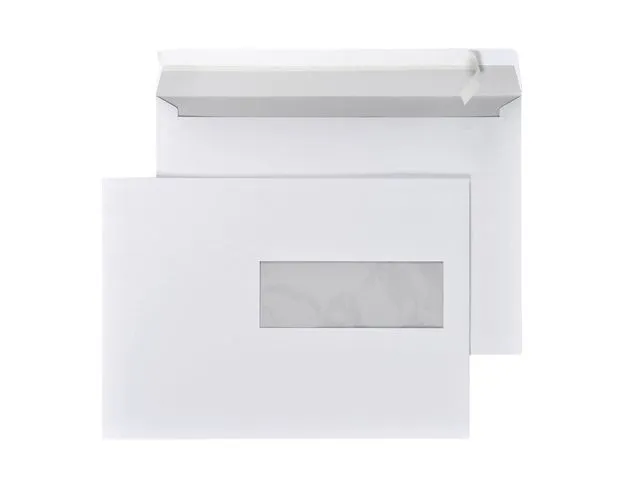 324x229 mm (C4) Enveloppe Post Marque blanche avec fenêtre, PLP324229W-W