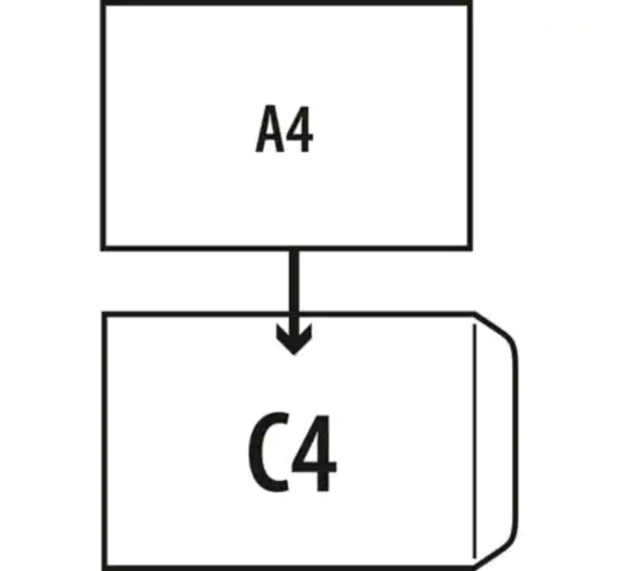 Witte akte envelop C4 229 x 324 mm venster links doos 250 stuks