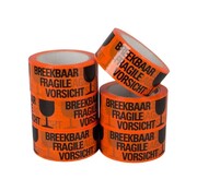 Specipack Breekbaar Tape Oranje/Zwart verpakking van 6 stuks PP Acryl