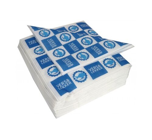 Specipack Serviettes de table - 1 couche ¼ de pli - 33 x 33 cm - Fresh & Tasty Fish - 4000 pièces