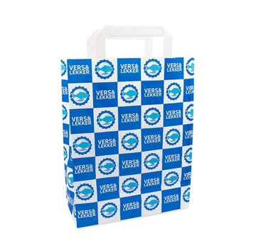 Specipack Papieren draagtas - Vers & Lekker VIS - 22x10x28cm - 250 stuks