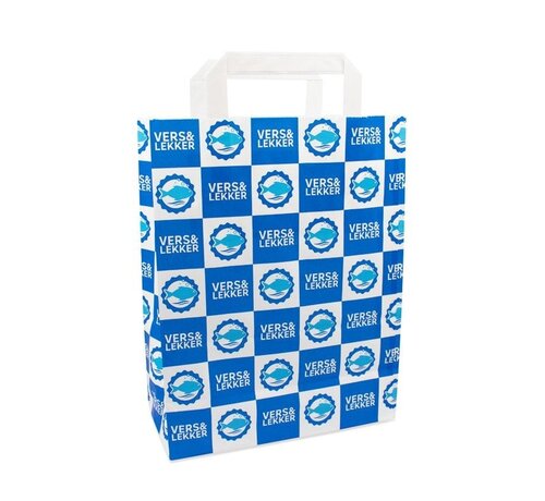 Specipack Papieren draagtas - Vers & Lekker VIS - 22x10x28cm - 250 stuks