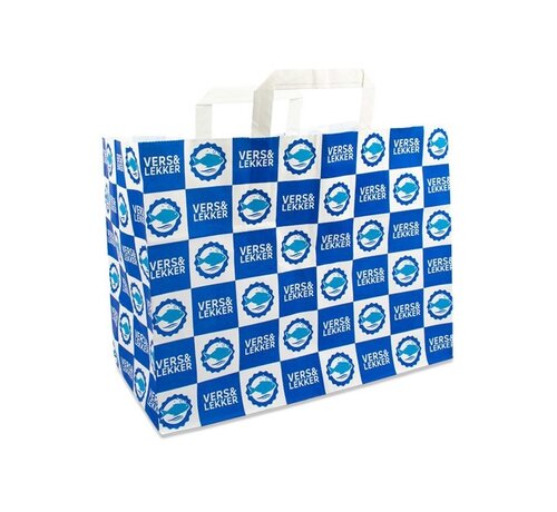 Specipack Papieren draagtas - Vers & Lekker VIS - 32x16x28cm - 250 stuks