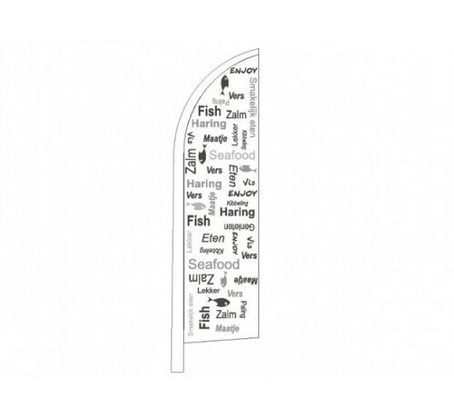 Specipack Drapeau de plage - Enjoy Fish - 230x60cm