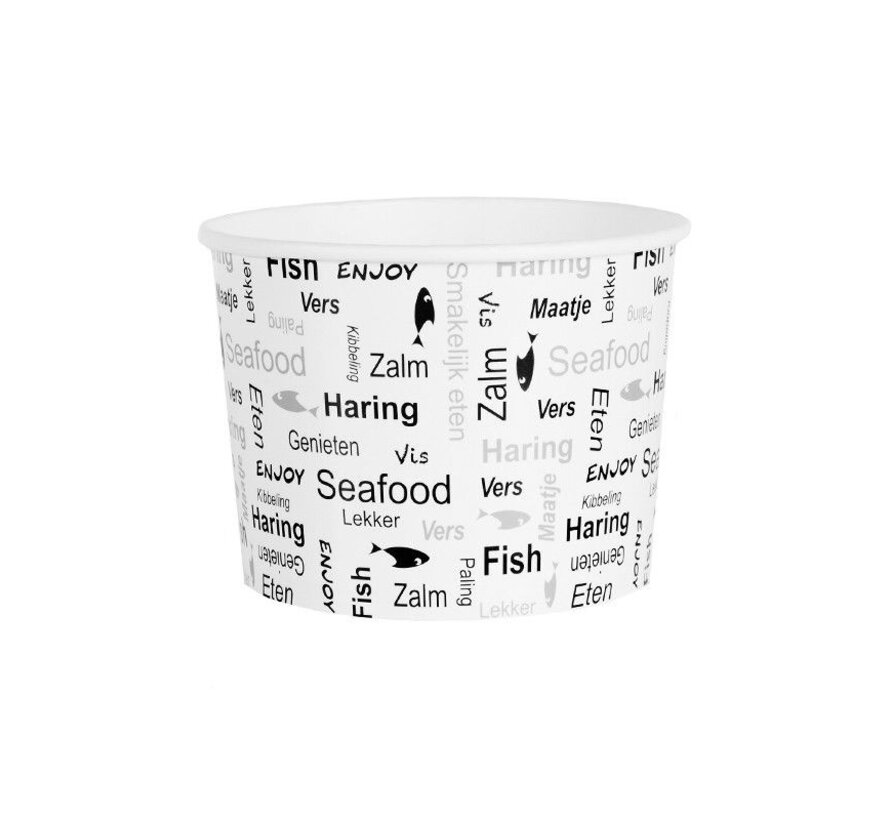 Kartonnen bucket - Enjoy Fish - 66 oz - Ø 168 mm - 300 stuks