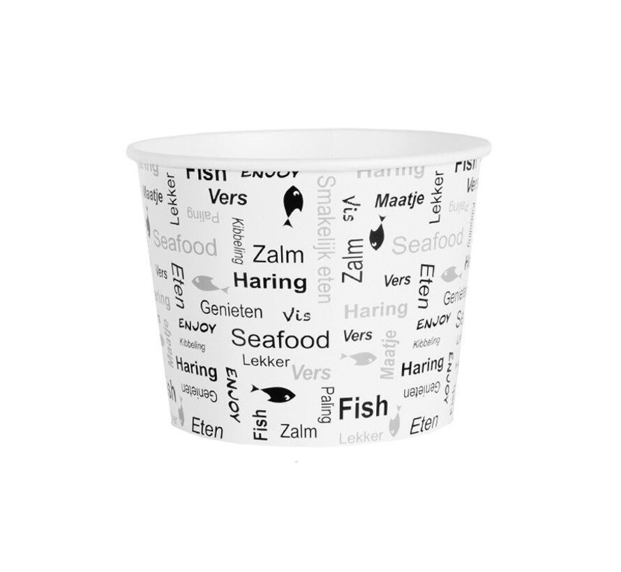 Kartonnen bucket - Enjoy Fish - 85 oz - Ø 189 mm - 300 stuks