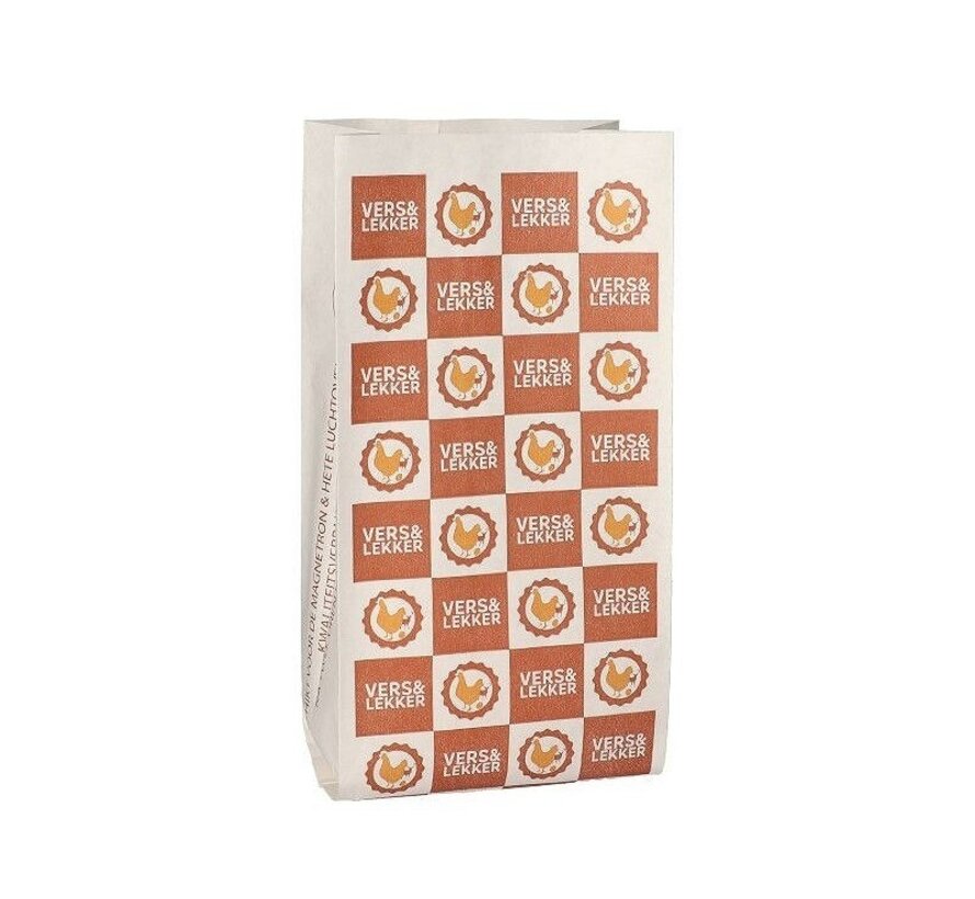 Gevoerde zakken - 13x6x27cm - (Halve kip)  VERS & LEKKER KIP - 500 stuks