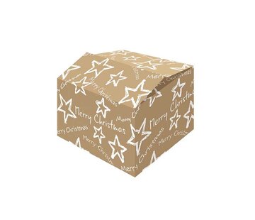 Specipack Boîtes cadeaux de Noël - blanc et brun - 390 x 290 x 200 mm - paquet de 15 boîtes