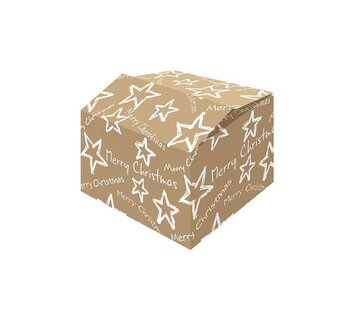 Specipack Boîtes cadeaux de Noël - blanc et brun - 310 x 200 x 140 mm - paquet avec 15 boîtes