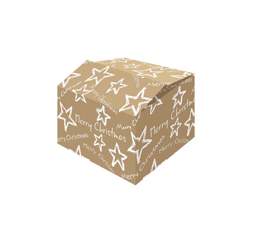 Boîtes cadeaux de Noël - blanc et brun - 310 x 200 x 140 mm - paquet avec 15 boîtes