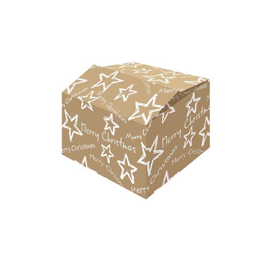 Boîtes cadeaux de Noël - blanc et brun - 590 x 390 x 200 mm - paquet de 15 boîtes
