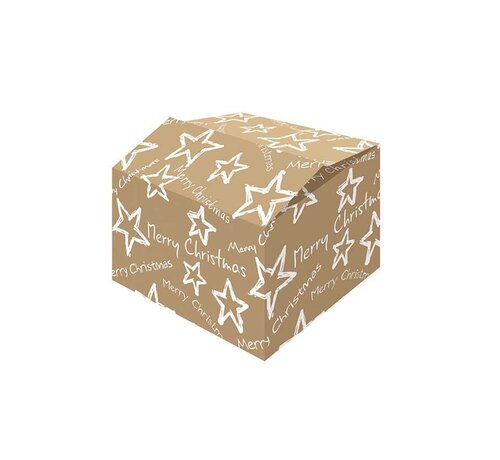 Specipack Boîtes cadeaux de Noël - blanc et brun - 450 x 350 x 230 mm - paquet de 15 boîtes