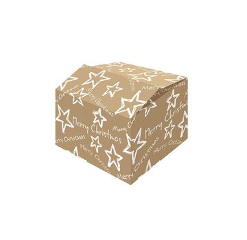 Specipack Geschenkdozen kerst - wit en bruin - 350 x 315 x 170 mm - bundel met 15 dozen