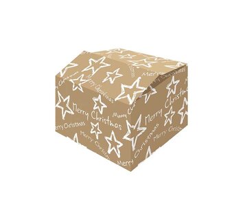 Specipack Boîtes cadeaux de Noël - blanc et brun - 390 x 290 x 105 mm - paquet de 15 boîtes