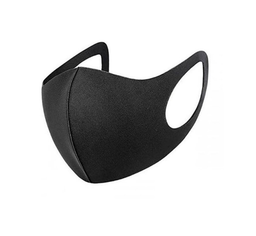 Masque buccal lavable noir - 5 pièces - réutilisable - lavable 1000 fois - matériau néoprène