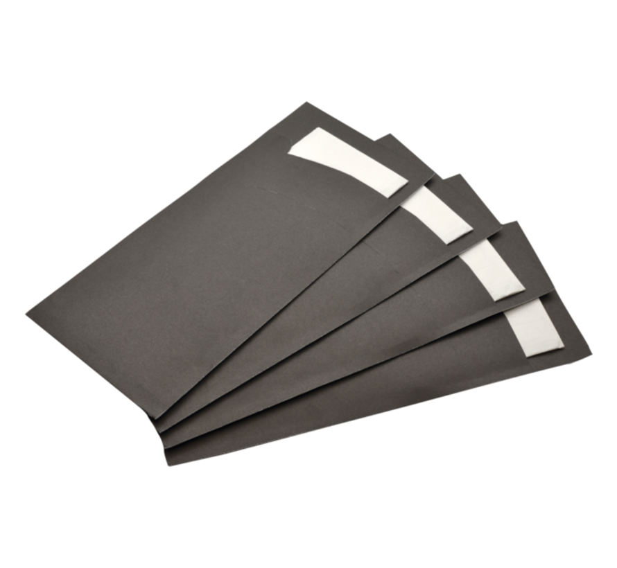 Pochette à couverts noire avec serviette blanche - Espace séparé pour les couverts - Boîte de 500 pièces