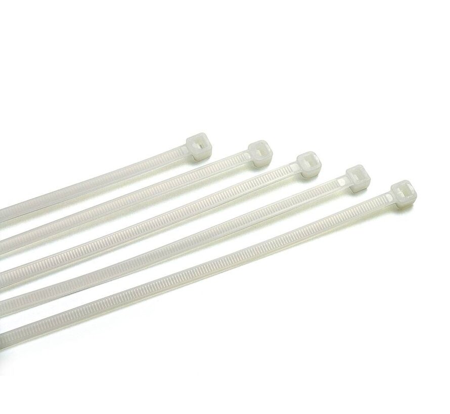 Colliers de serrage blancs 100 x 2,5 mm - Sachet de 100 pièces