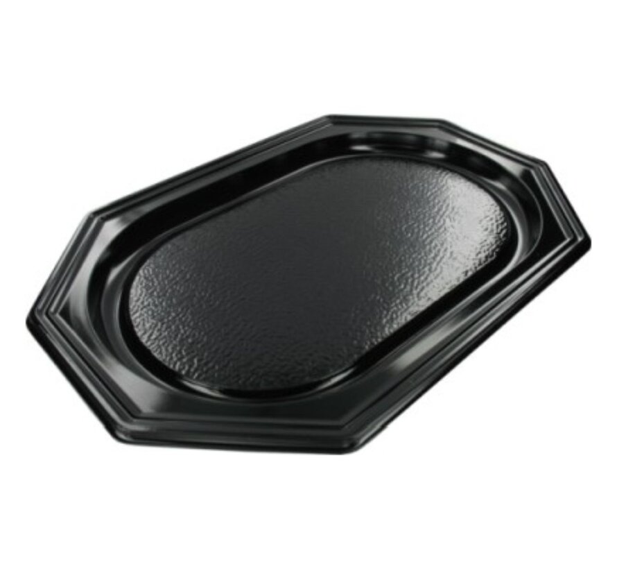 Cateringschaal 8-hoek zwart - 35 cm - Doos 100 stuks