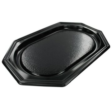 Cateringschaal 8-hoek zwart - 55 cm - Doos met 100 stuks