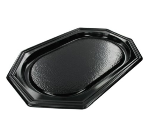 Plateau repas 8 coins noir - 55 cm - Boîte de 100 pièces