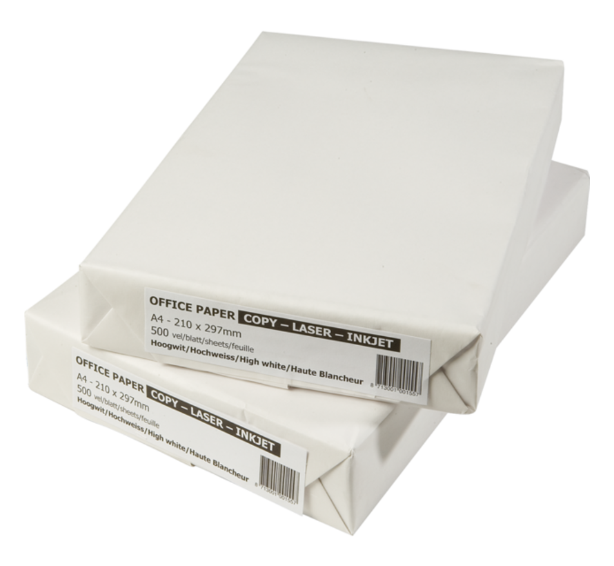 Kopieerpapier A4 75 grams wit doos 2.500 vel - FSC gecertificeerd - Pallet met 240 pakken