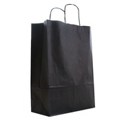 Specipack Sacs en papier noir A4 - 22 x 10 x 30 cm - Cordon torsadé - 250 pièces